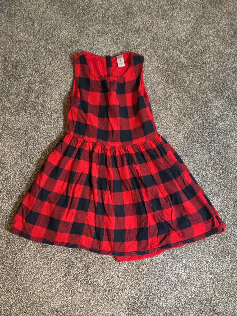 Carter's Red and Black Buffalo Check Sleeveless Dress
